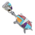 Sterling Silver And Multicolor Southwest Turtle Pendant YX77684